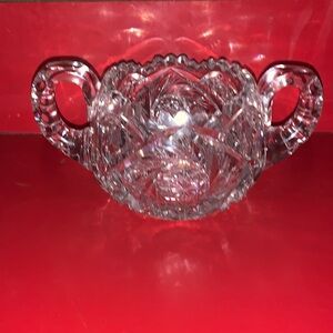 American Brilliant Period Cut Glass Sugar Bowl Beautiful